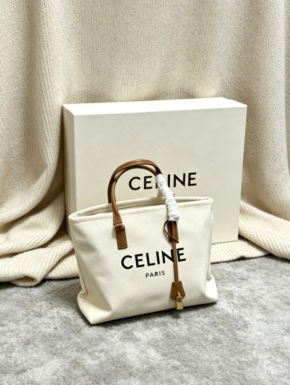 CELINE Cabas de France Canvas Tote Bag - Picture 4 of 6